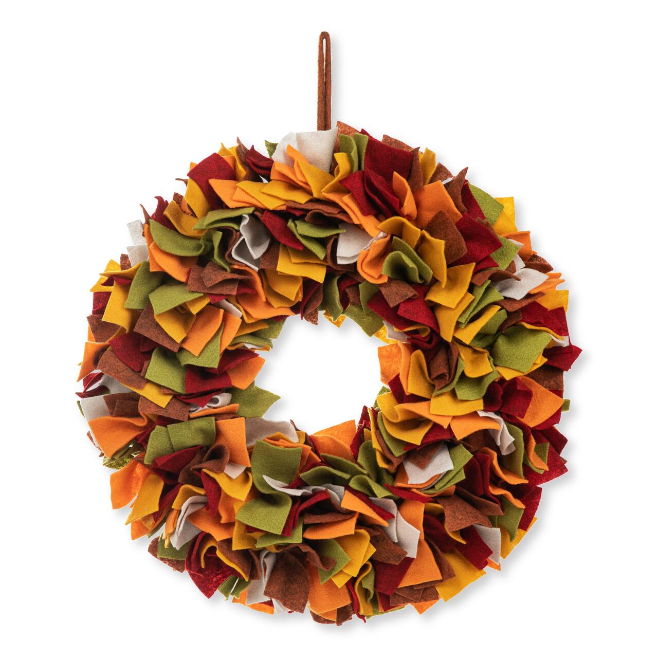 Glitzhome&#xAE; 19.25&#x22; Fall Multicolor Felt Wreath
